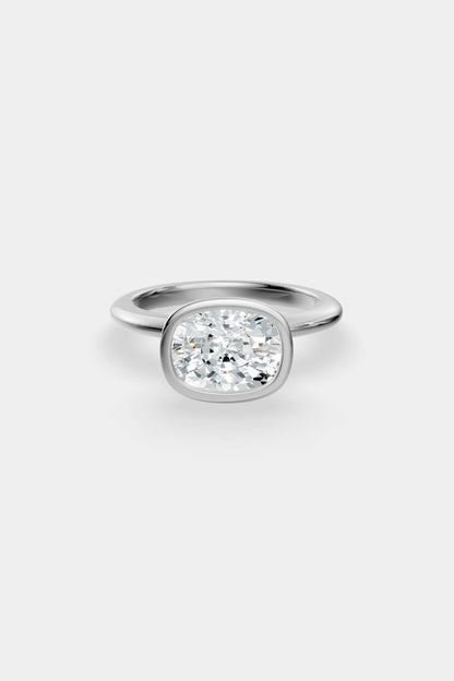 East West Diamond Bezel Solitaire Ring | Gwen Band