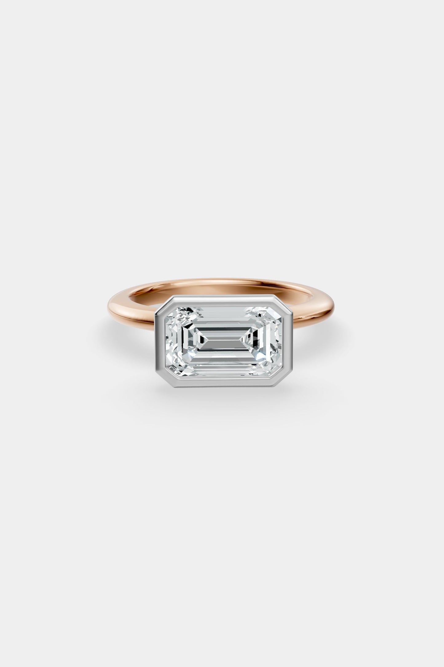 East West Diamond Bezel Solitaire Ring | Gwen Band