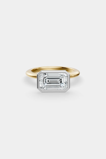 East West Diamond Bezel Solitaire Ring | Gwen Band