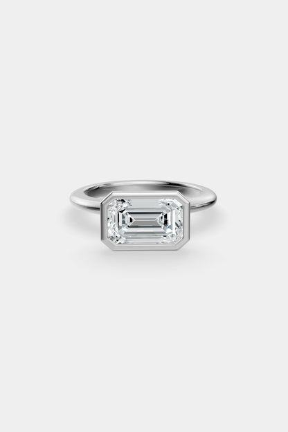East West Diamond Bezel Solitaire Ring | Gwen Band