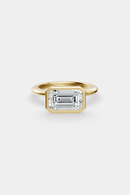 East West Diamond Bezel Solitaire Ring | Gwen Band
