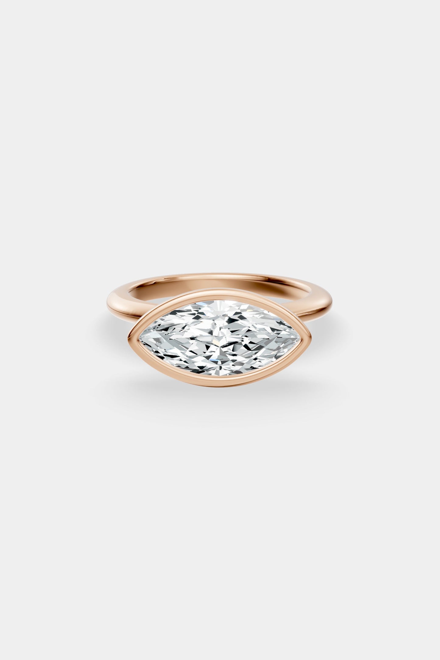 East West Diamond Bezel Solitaire Ring | Gwen Band
