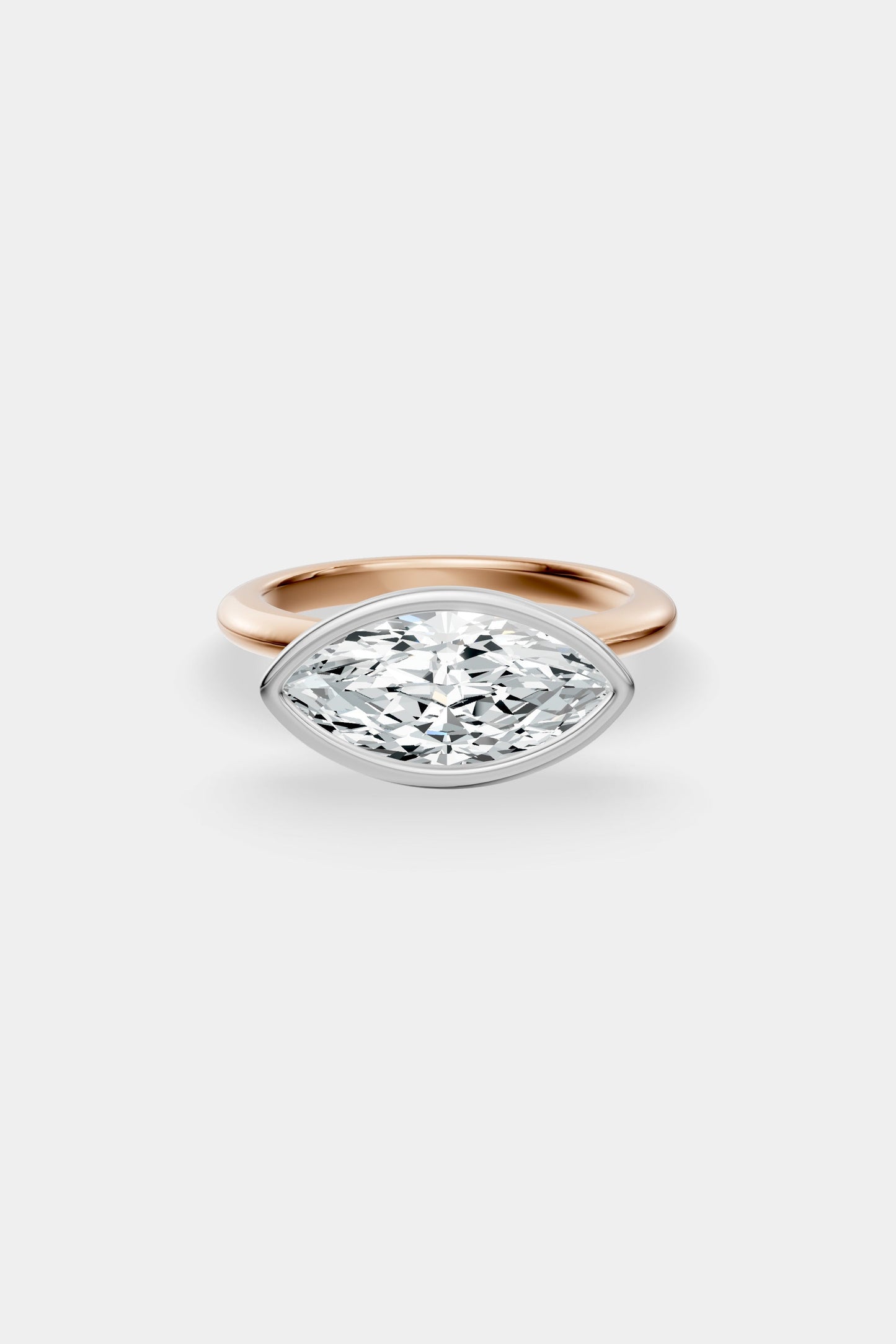 East West Diamond Bezel Solitaire Ring | Gwen Band
