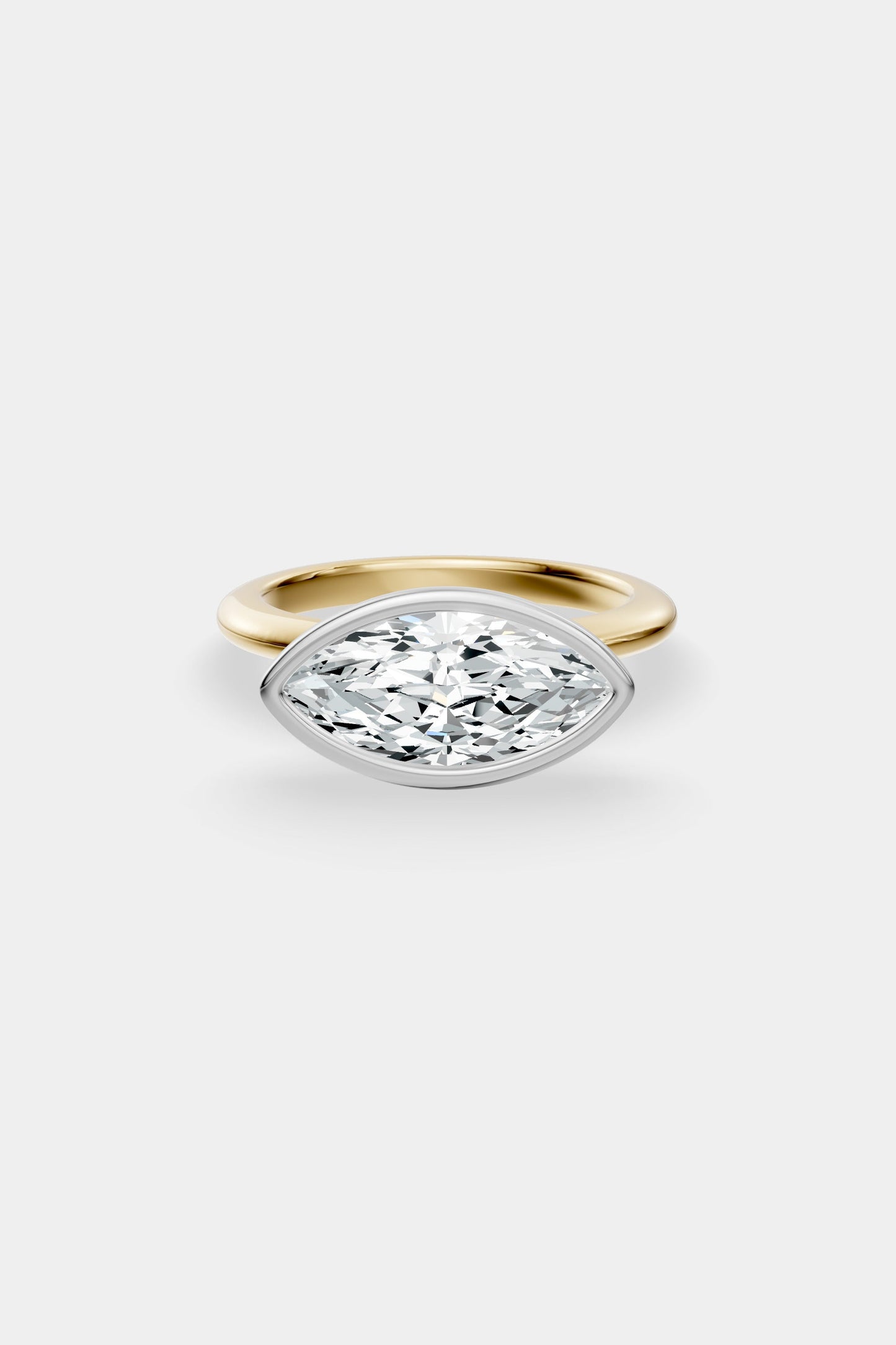 East West Diamond Bezel Solitaire Ring | Gwen Band
