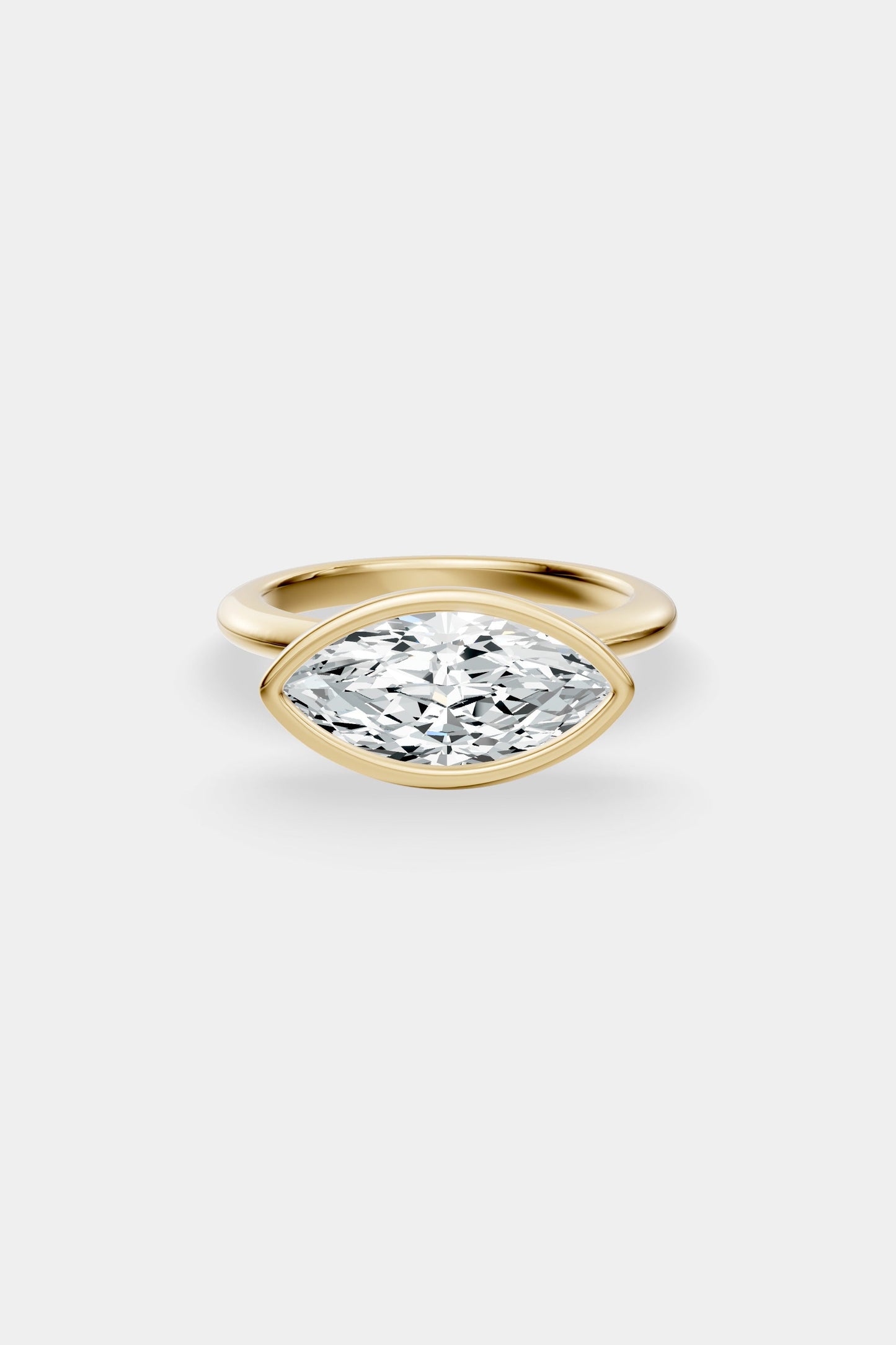 East West Diamond Bezel Solitaire Ring | Gwen Band