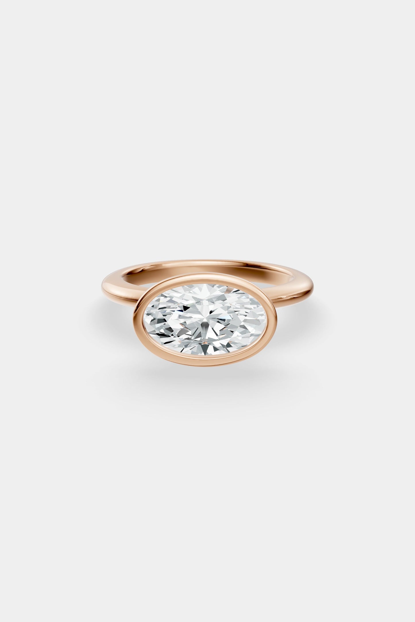 East West Diamond Bezel Solitaire Ring | Gwen Band