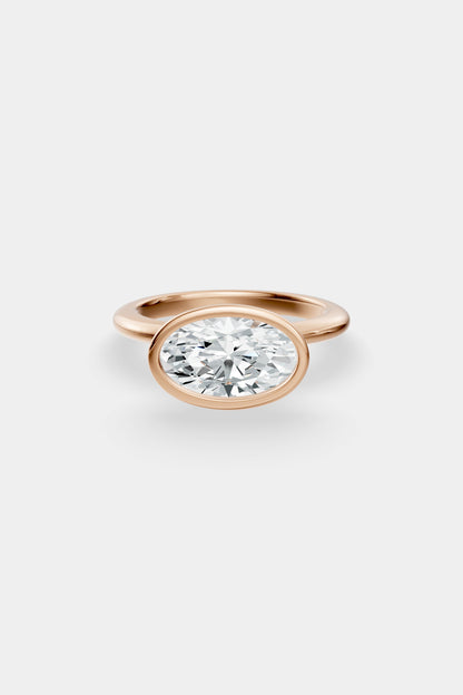 East West Diamond Bezel Solitaire Ring | Gwen Band
