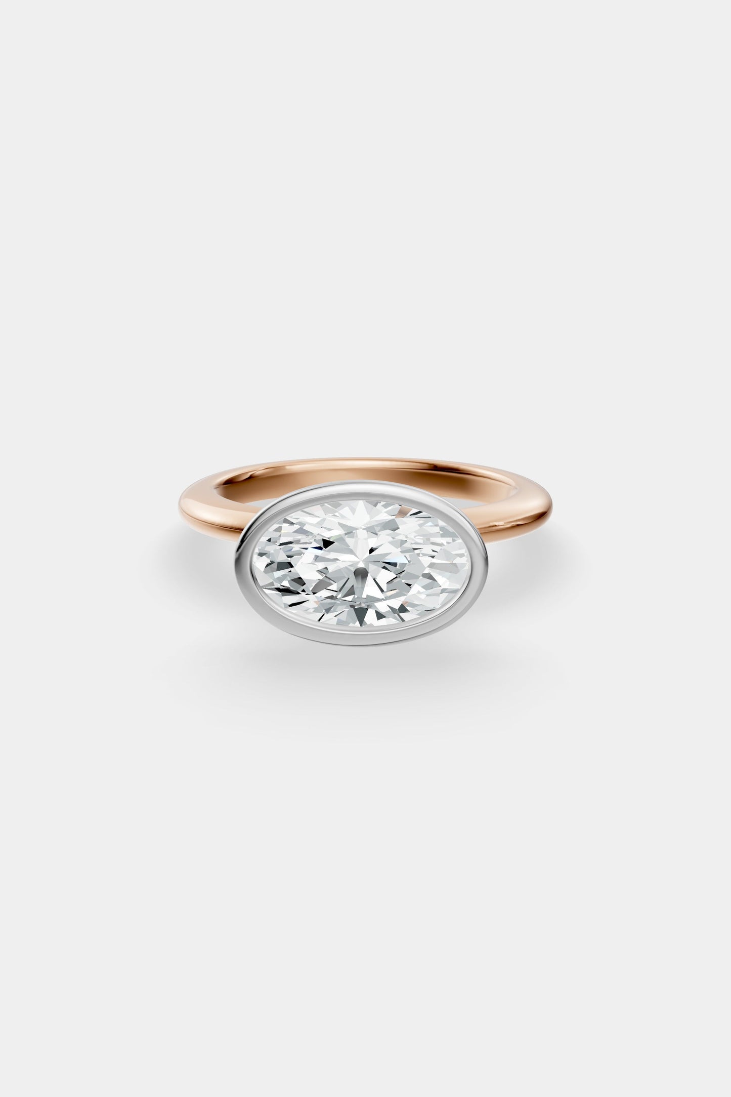 East West Diamond Bezel Solitaire Ring | Gwen Band