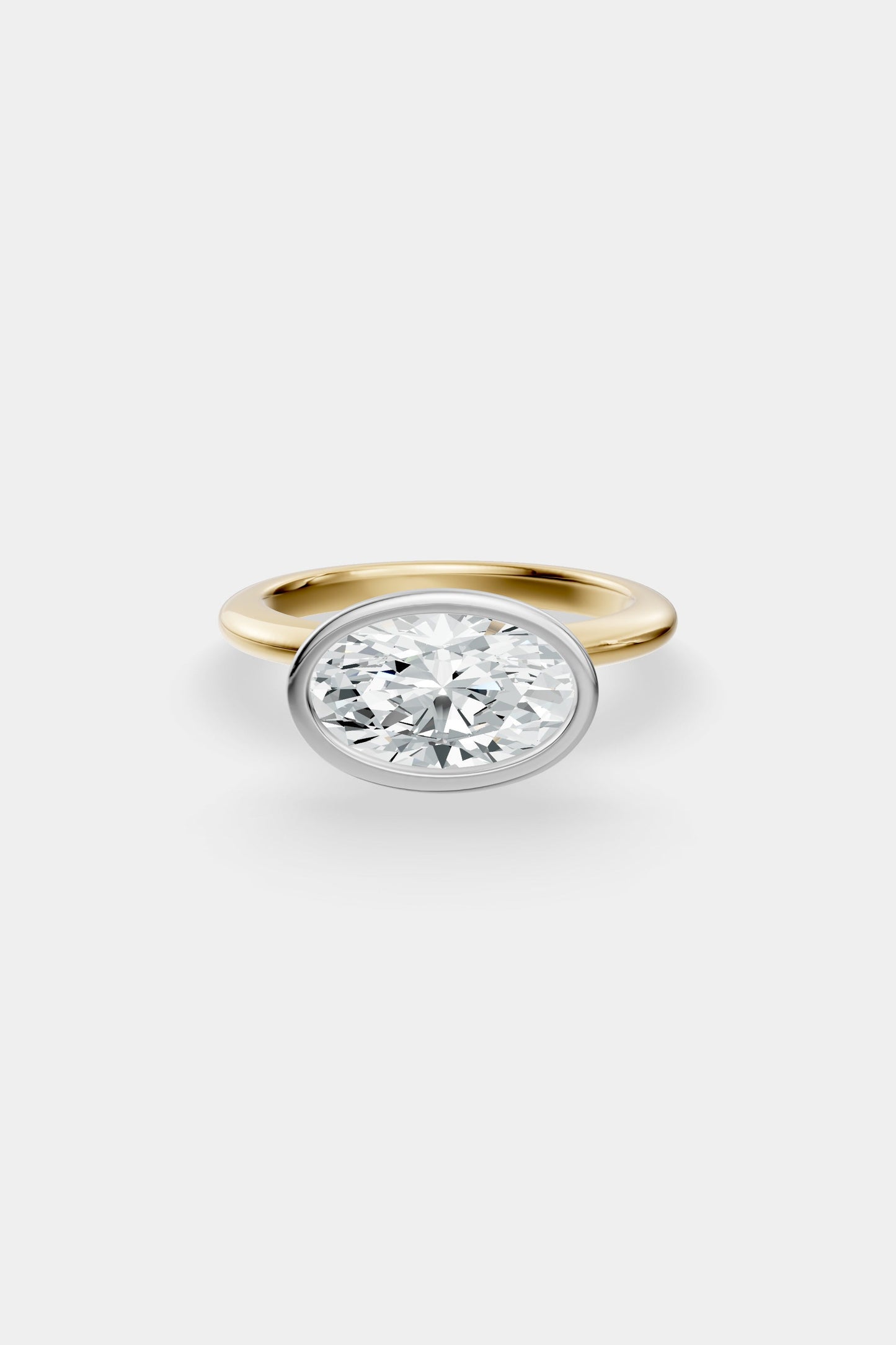 East West Diamond Bezel Solitaire Ring | Gwen Band