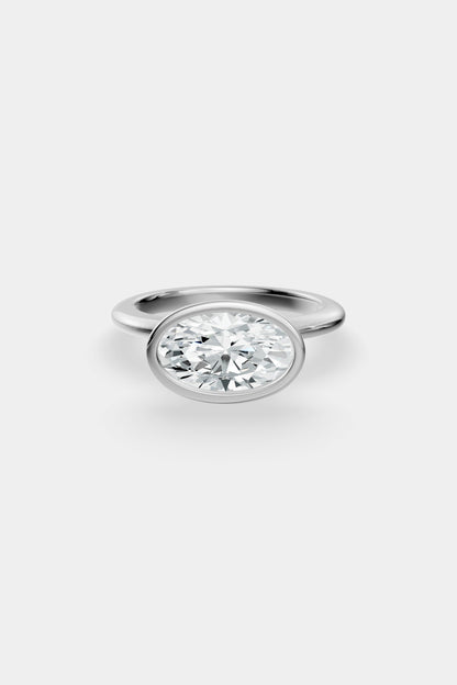 East West Diamond Bezel Solitaire Ring | Gwen Band