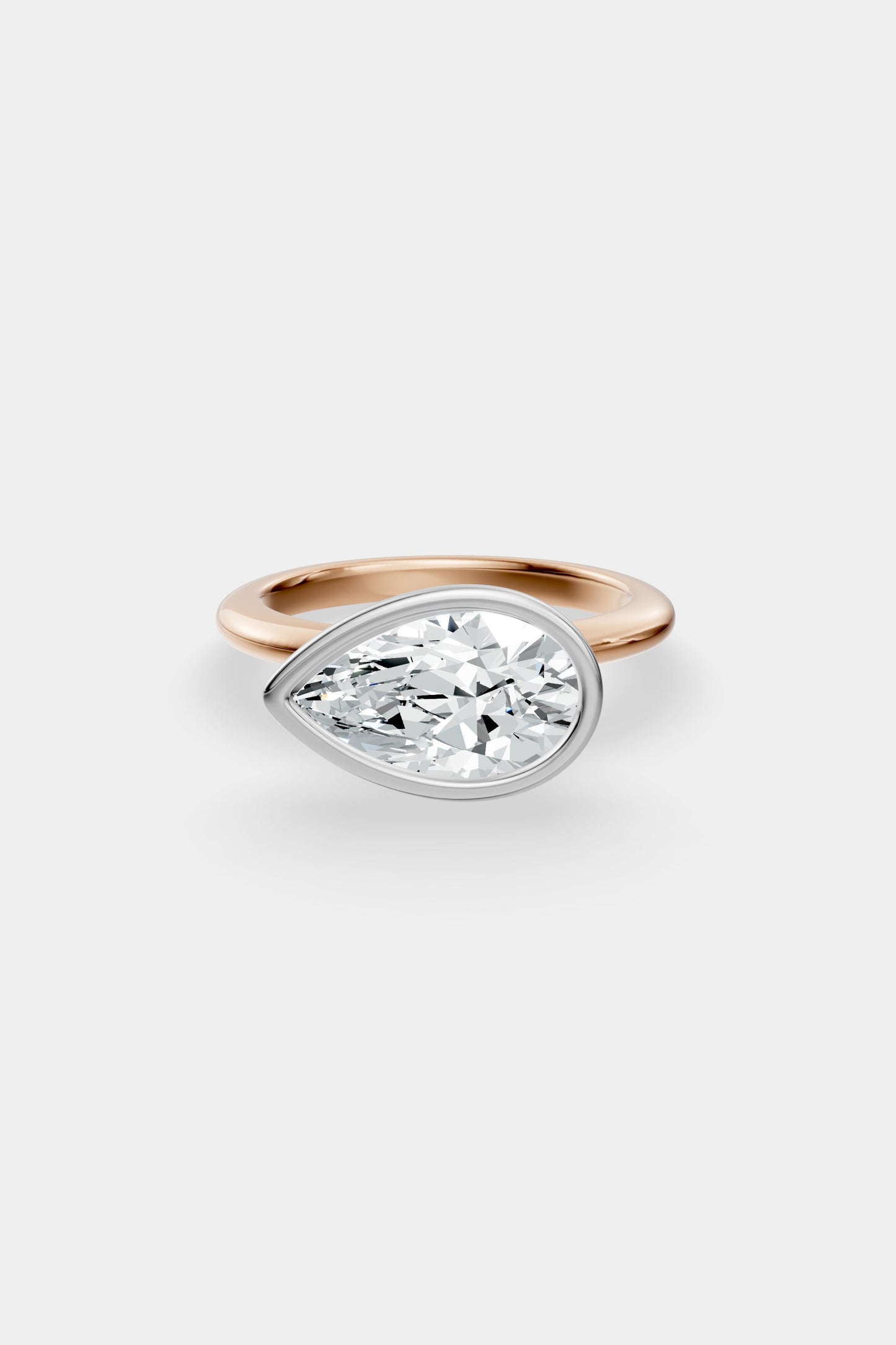 East West Diamond Bezel Solitaire Ring | Gwen Band