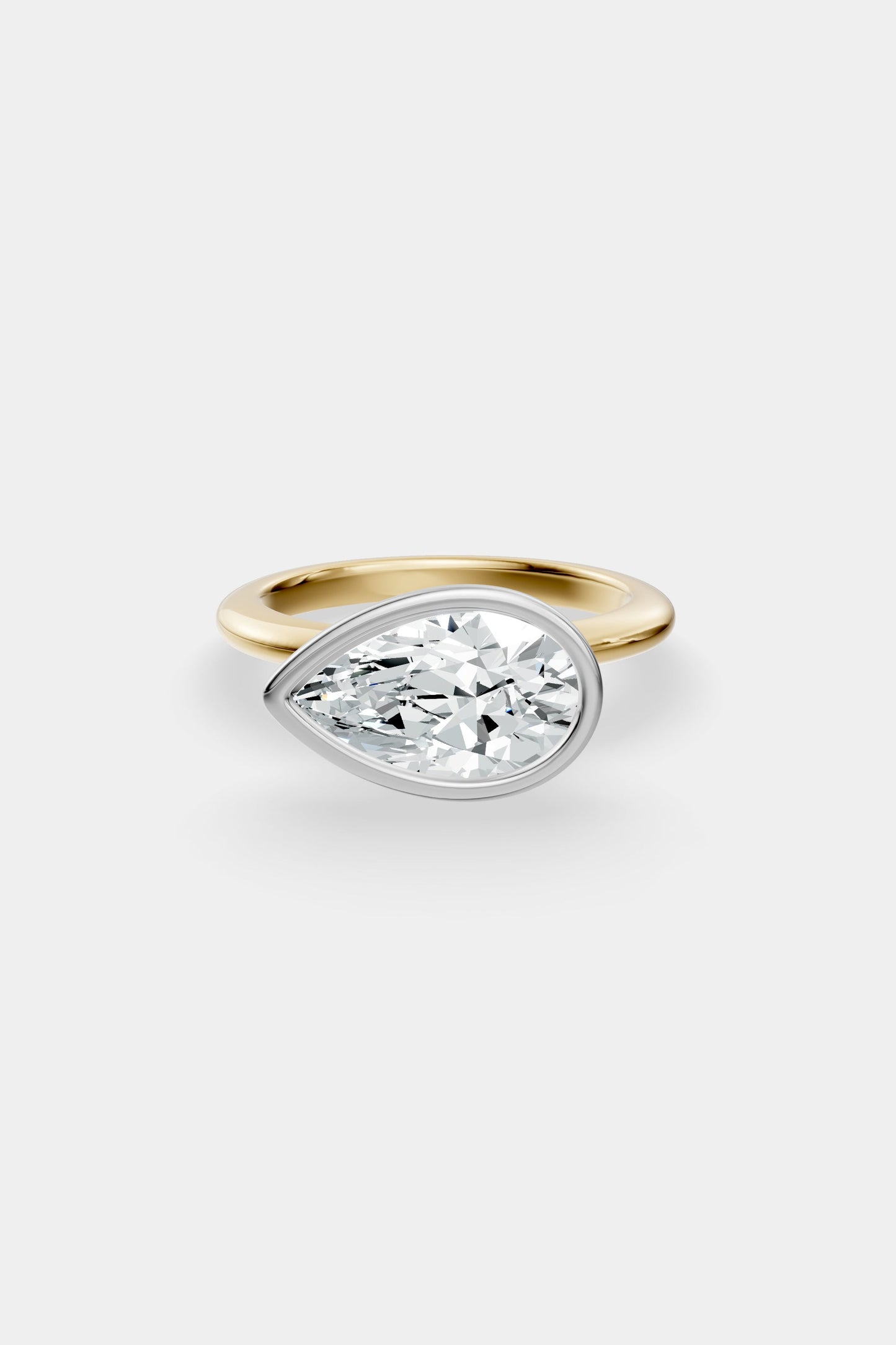 East West Diamond Bezel Solitaire Ring | Gwen Band
