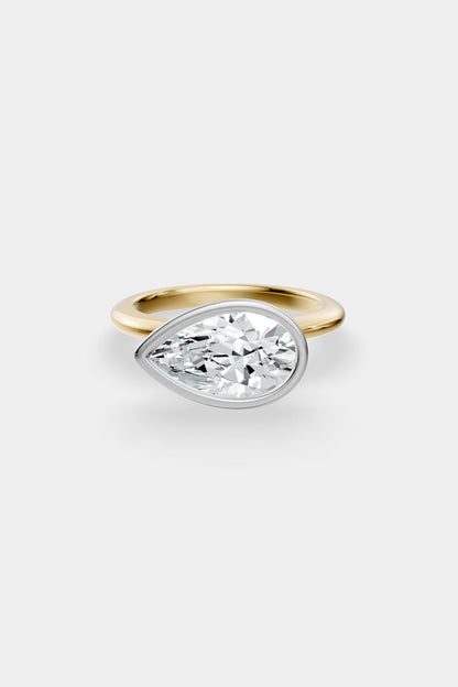 East West Diamond Bezel Solitaire Ring | Gwen Band