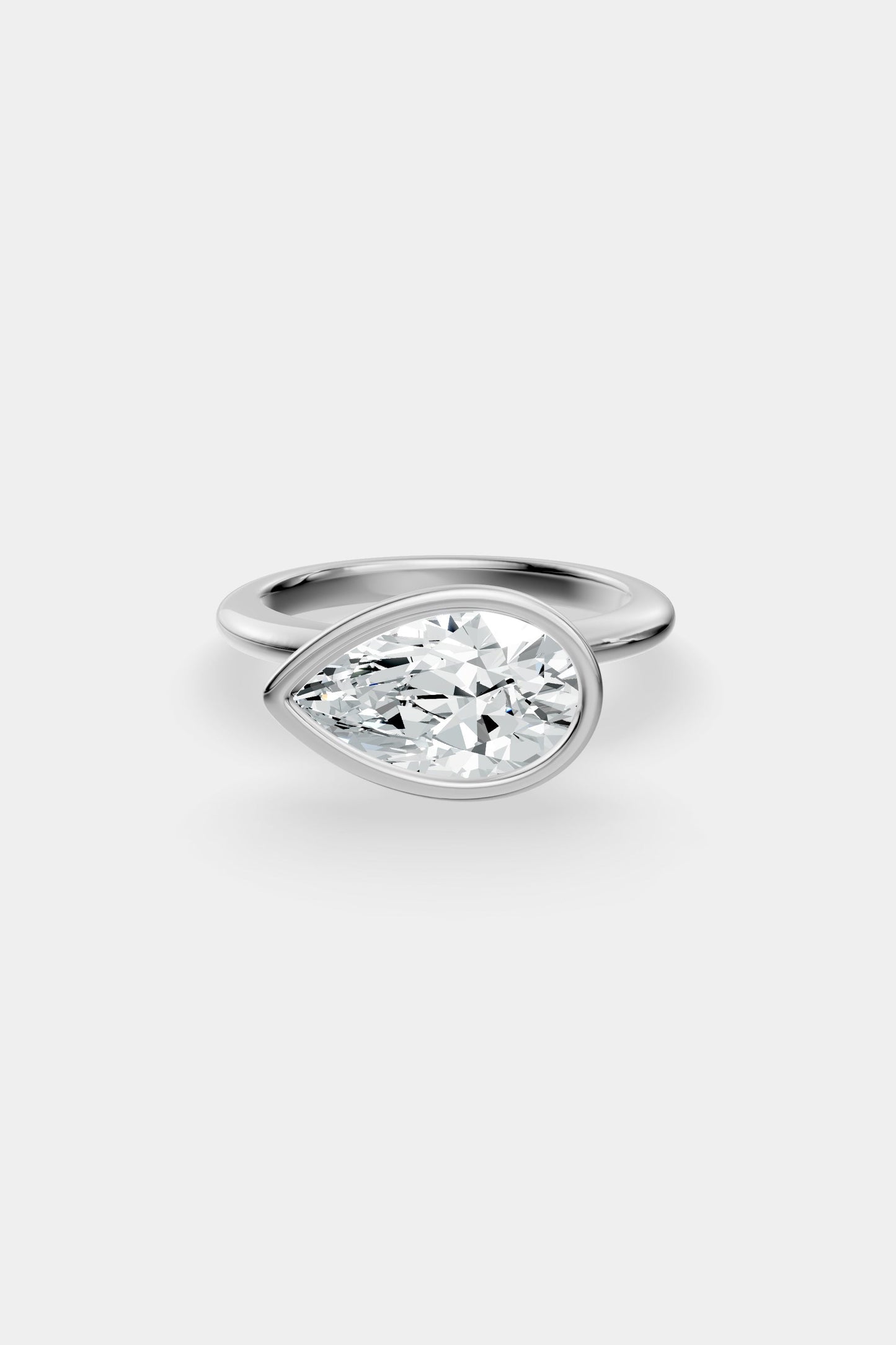 East West Diamond Bezel Solitaire Ring | Gwen Band