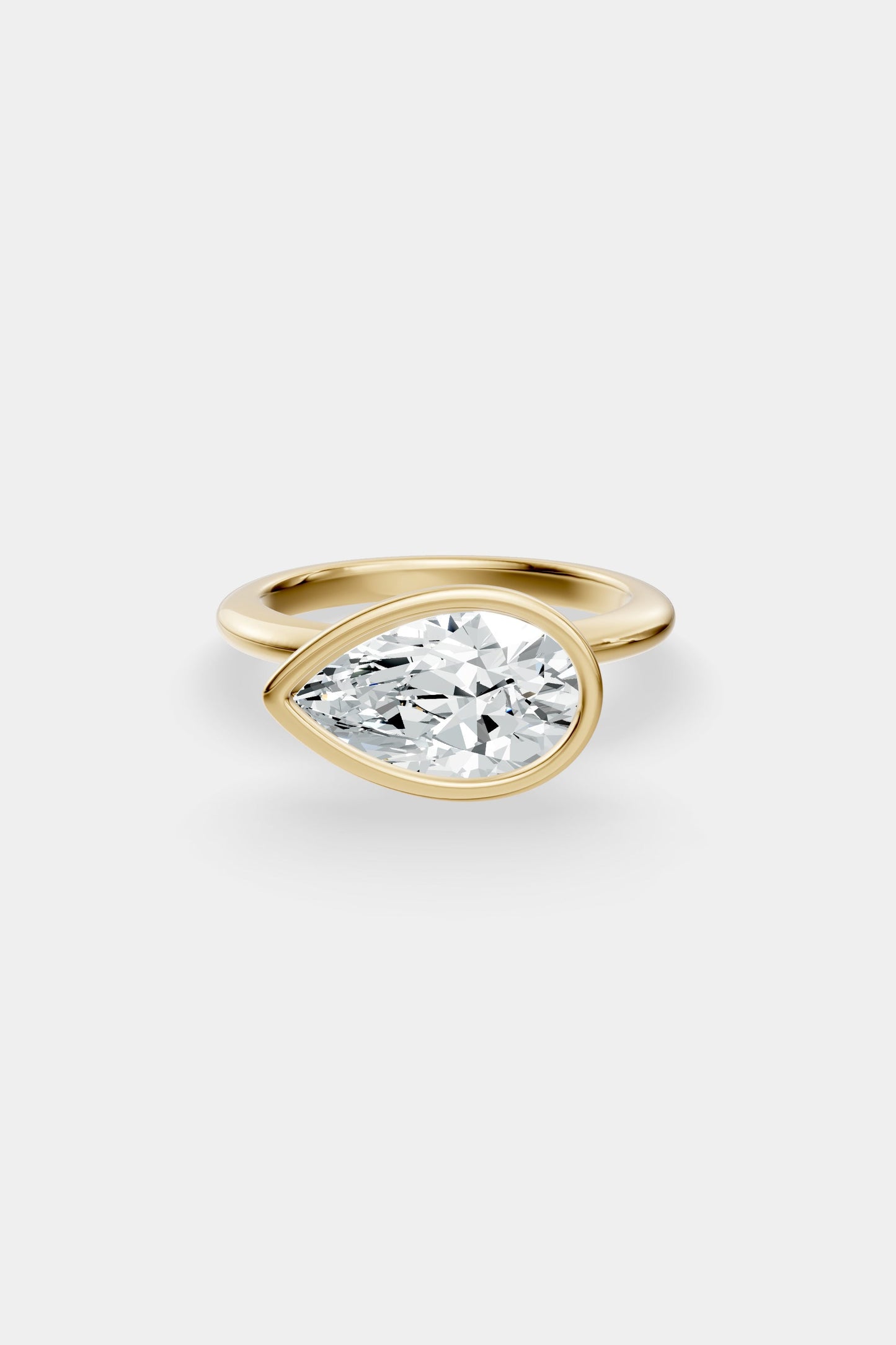 East West Diamond Bezel Solitaire Ring | Gwen Band