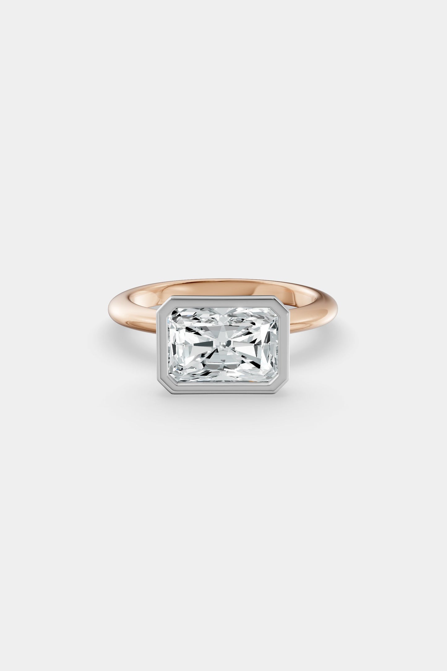 East West Diamond Bezel Solitaire Ring | Gwen Band