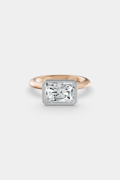 East West Diamond Bezel Solitaire Ring | Gwen Band