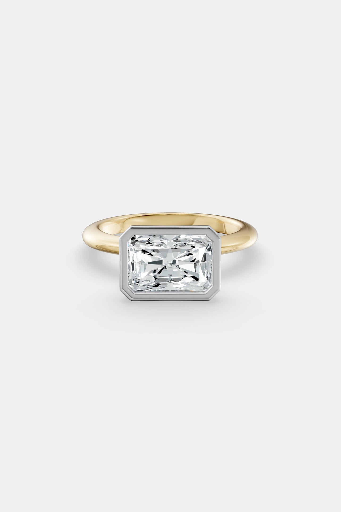 East West Diamond Bezel Solitaire Ring | Gwen Band