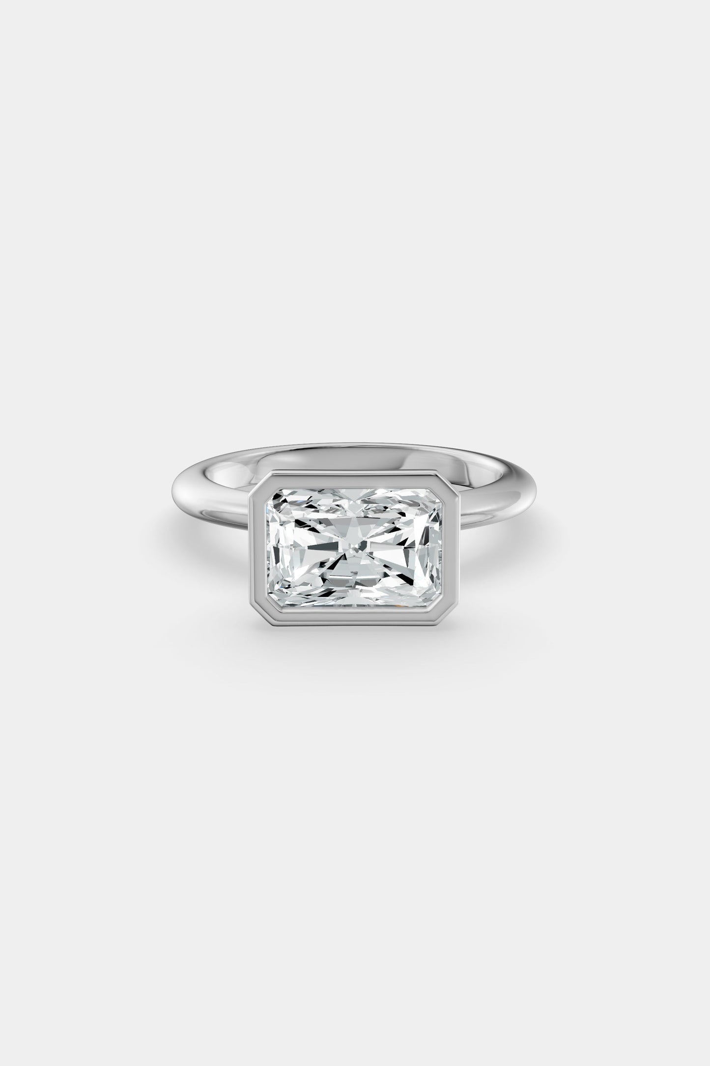 East West Diamond Bezel Solitaire Ring | Gwen Band