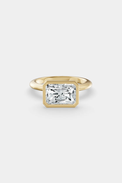 East West Diamond Bezel Solitaire Ring | Gwen Band