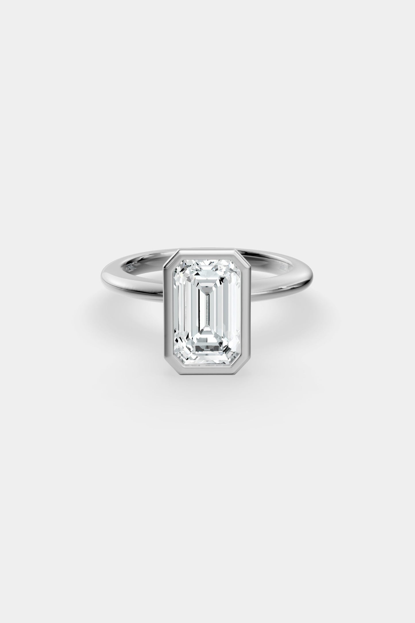 Diamond Bezel Solitaire Ring | Gwen Band