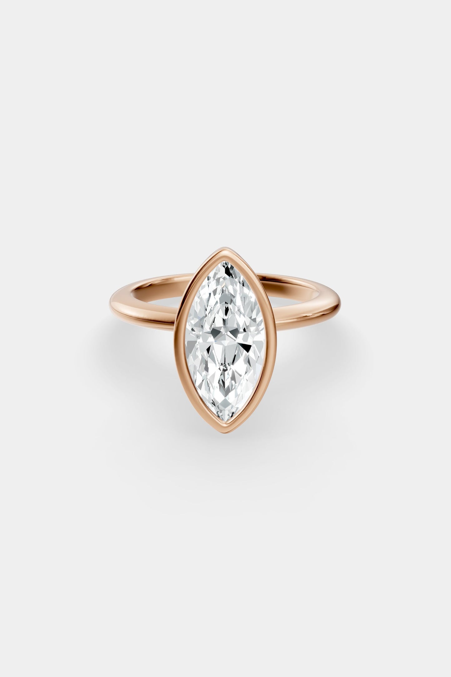 Diamond Bezel Solitaire Ring | Gwen Band