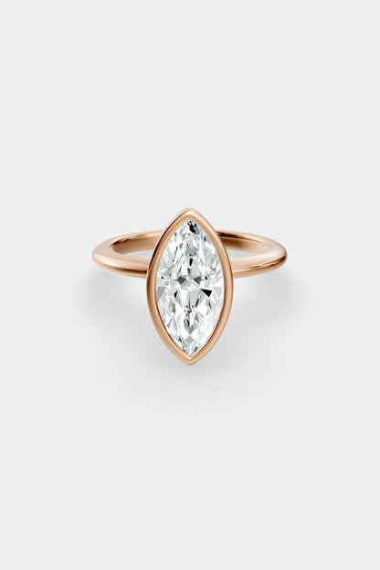 Diamond Bezel Solitaire Ring | Gwen Band