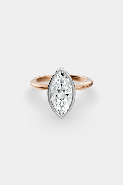 Diamond Bezel Solitaire Ring | Gwen Band