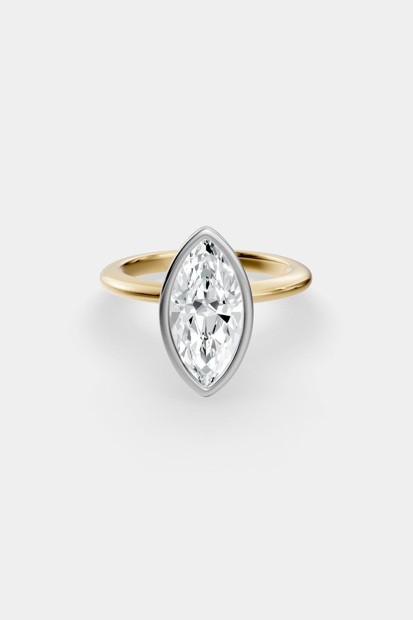 Diamond Bezel Solitaire Ring | Gwen Band