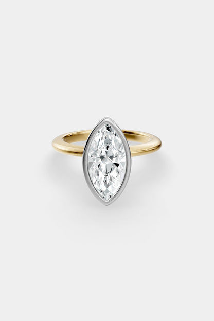 Diamond Bezel Solitaire Ring | Gwen Band