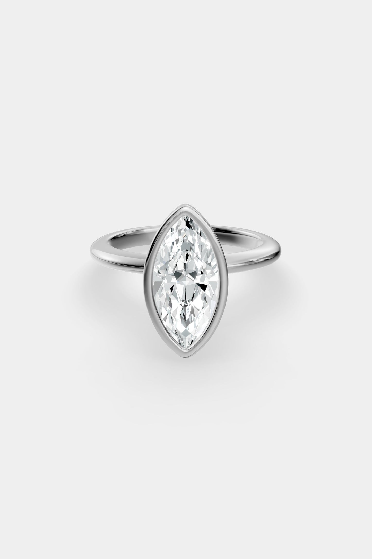 Diamond Bezel Solitaire Ring | Gwen Band