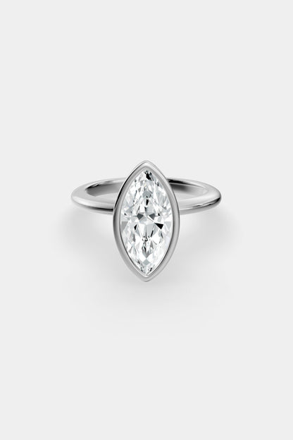 Diamond Bezel Solitaire Ring | Gwen Band