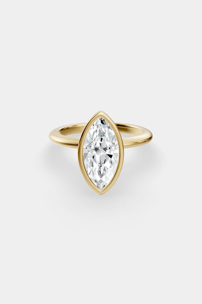 Diamond Bezel Solitaire Ring | Gwen Band