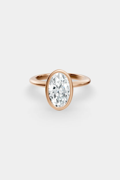 Diamond Bezel Solitaire Ring | Gwen Band