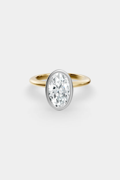 Diamond Bezel Solitaire Ring | Gwen Band