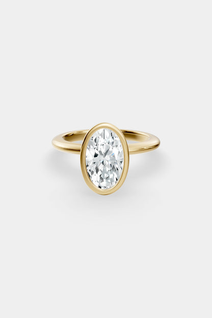 Diamond Bezel Solitaire Ring | Gwen Band
