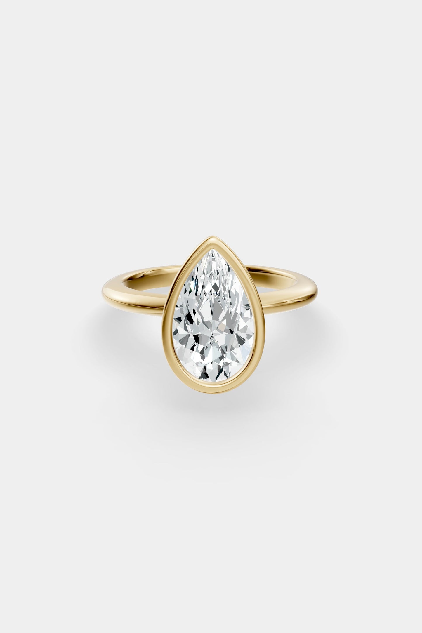 Diamond Bezel Solitaire Ring | Gwen Band