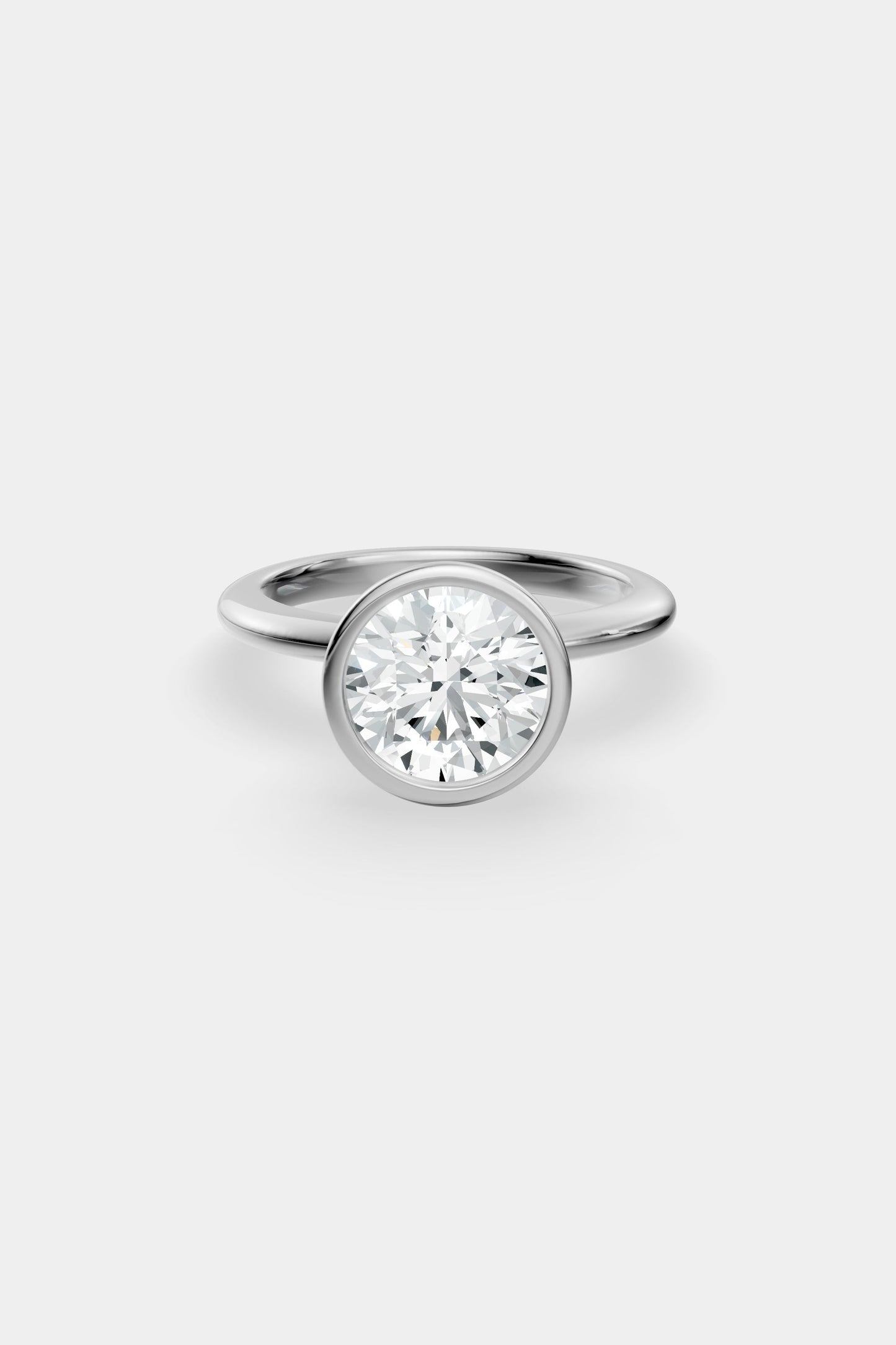 Diamond Bezel Solitaire Ring | Gwen Band