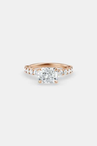 East West Diamond Solitaire Ring | 0.05ct Diamond Half Eternity Band