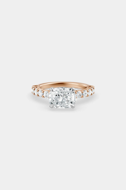 East West Diamond Solitaire Ring | 0.05ct Diamond Half Eternity Band