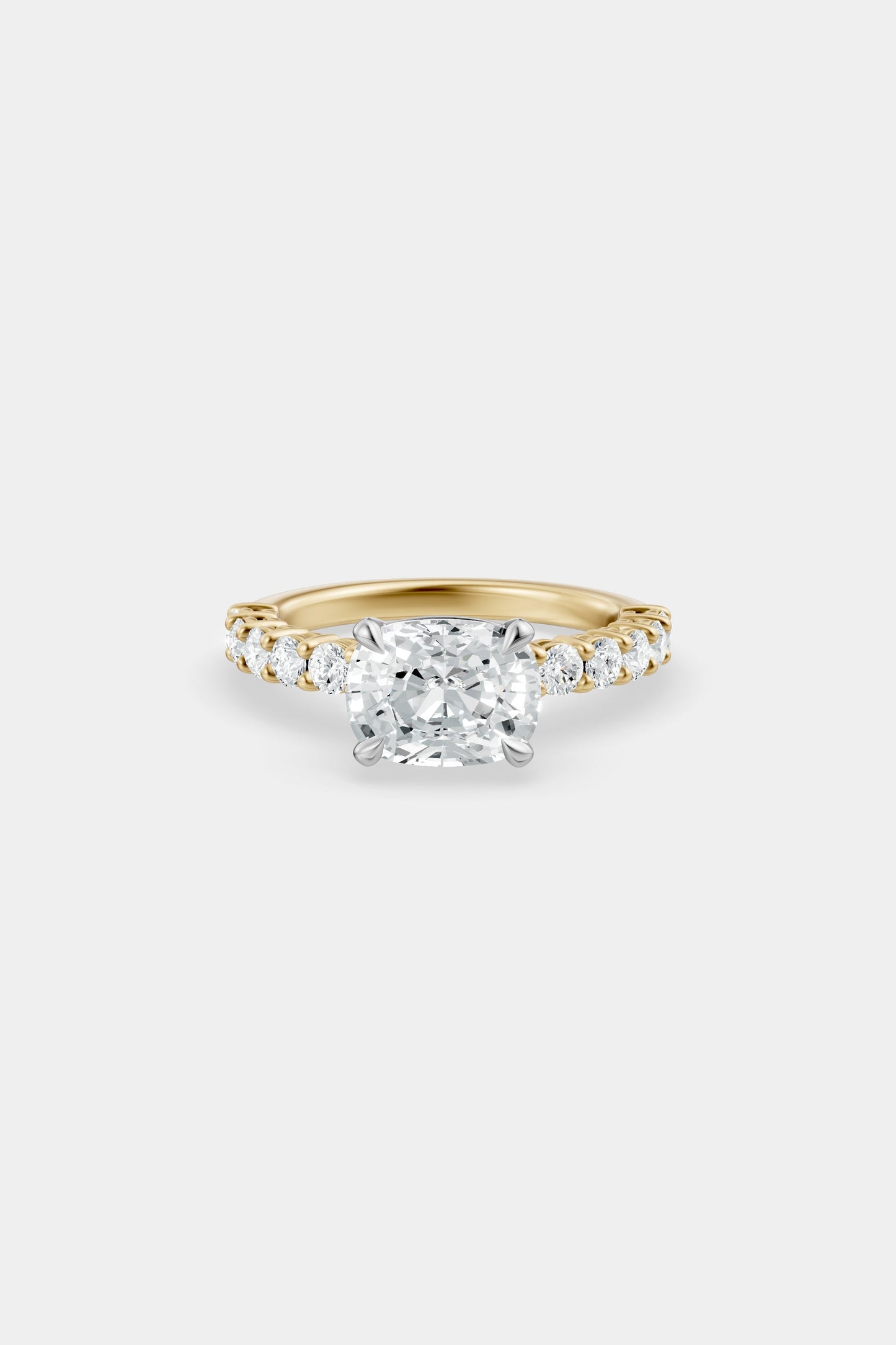 East West Diamond Solitaire Ring | 0.05ct Diamond Half Eternity Band