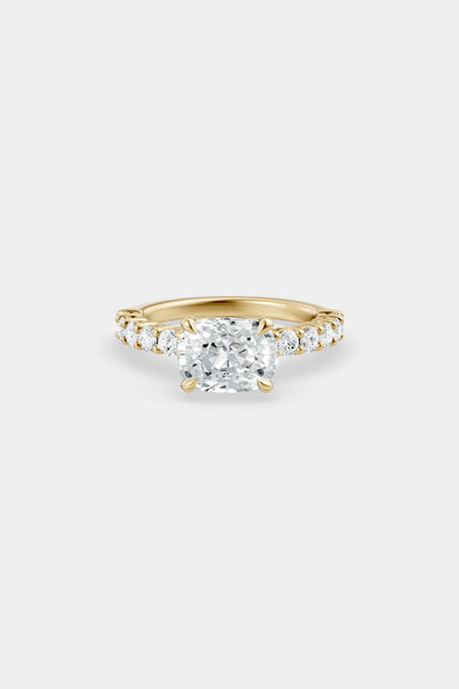East West Diamond Solitaire Ring | 0.05ct Diamond Half Eternity Band