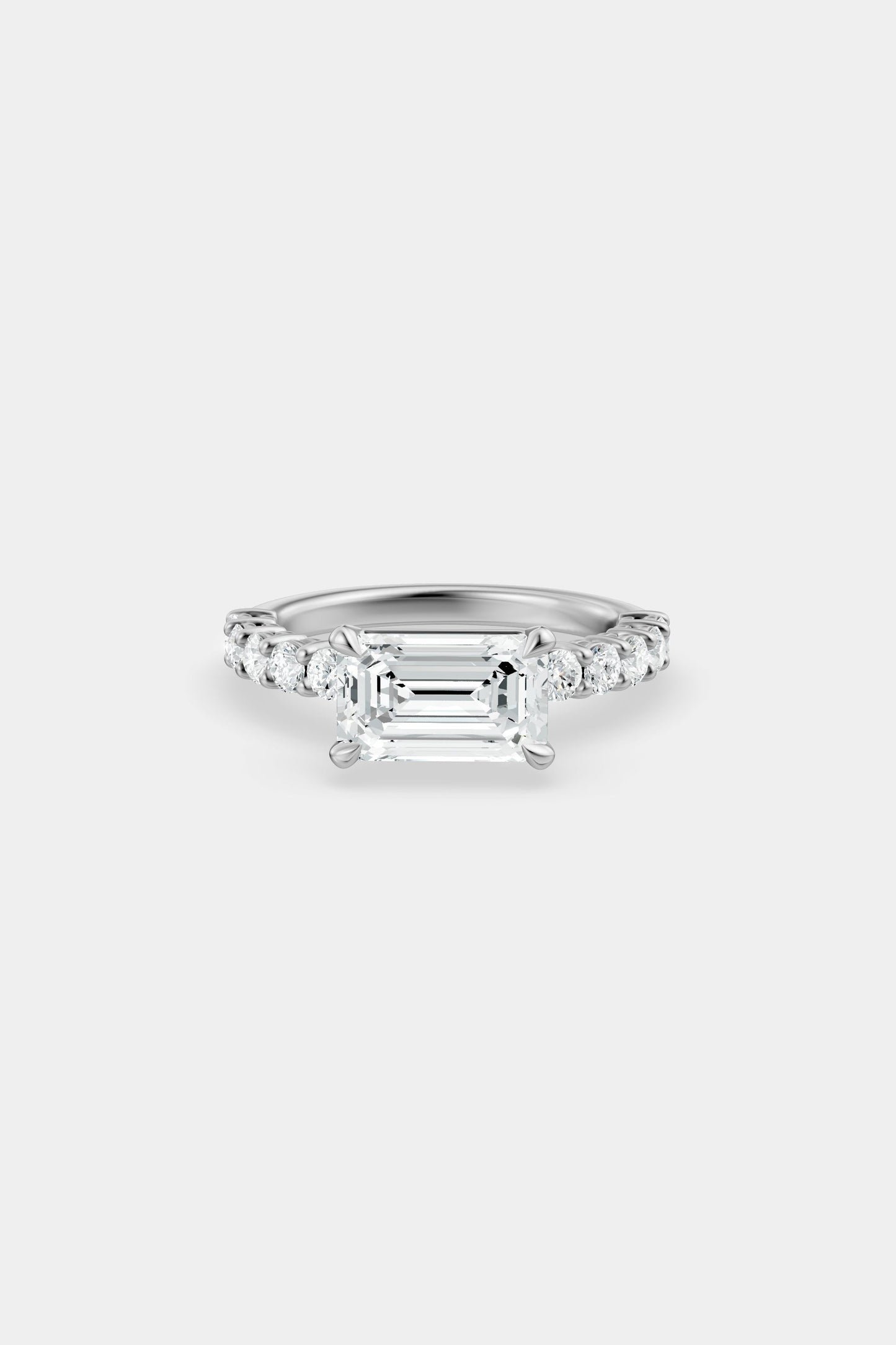 East West Diamond Solitaire Ring | 0.05ct Diamond Half Eternity Band