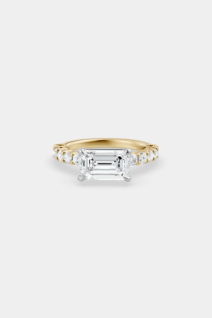 East West Diamond Solitaire Ring | 0.05ct Diamond Half Eternity Band