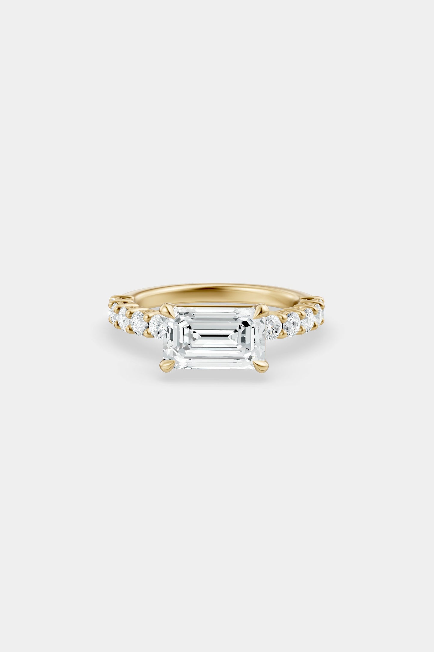 East West Diamond Solitaire Ring | 0.05ct Diamond Half Eternity Band