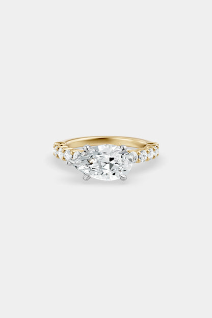 East West Diamond Solitaire Ring | 0.05ct Diamond Half Eternity Band