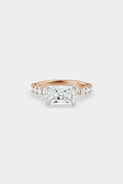 East West Diamond Solitaire Ring | 0.05ct Diamond Half Eternity Band
