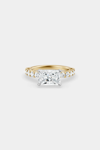 East West Diamond Solitaire Ring | 0.05ct Diamond Half Eternity Band