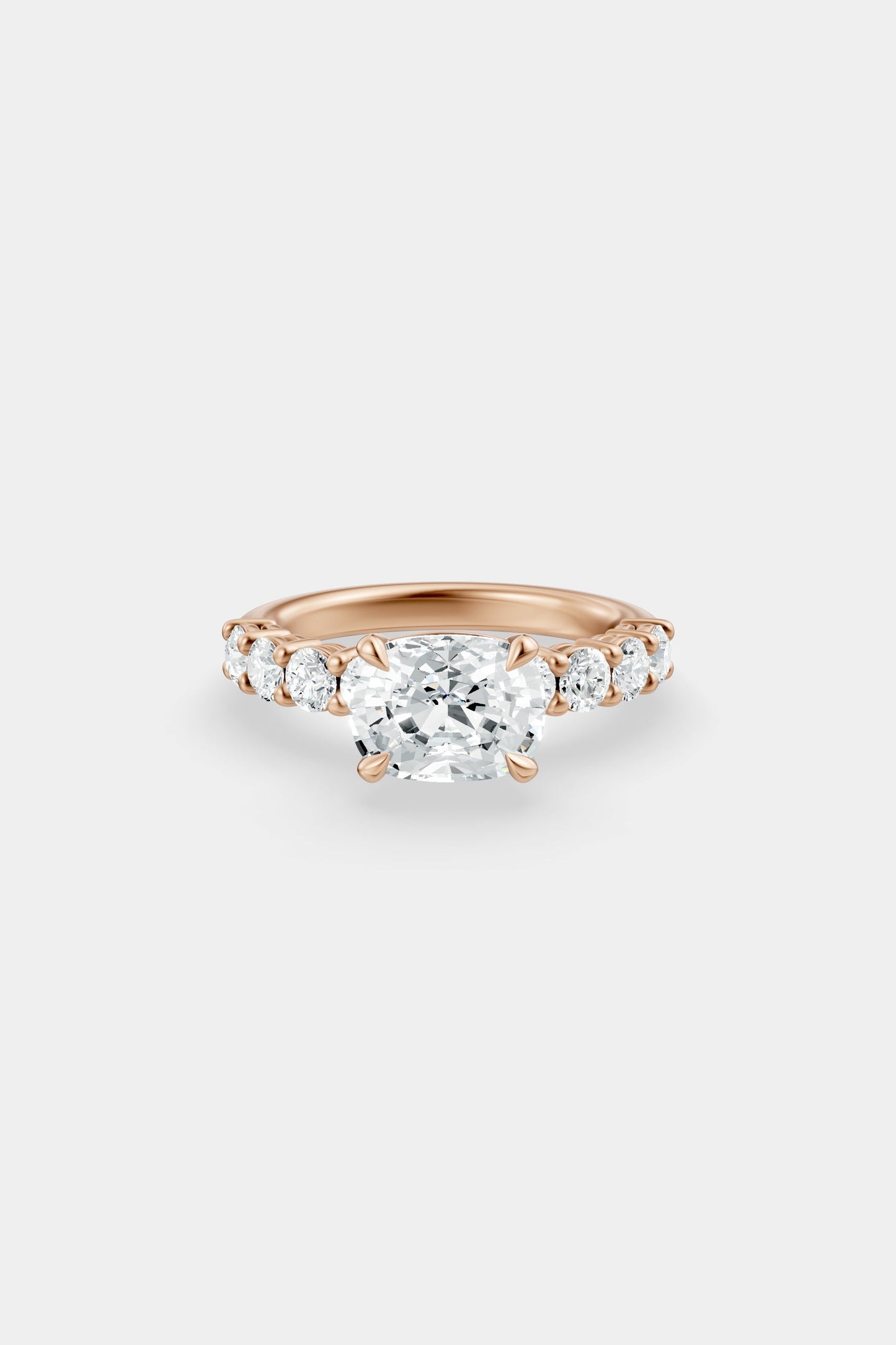 East West Diamond Solitaire Ring | 0.10ct Diamond Half Eternity Band