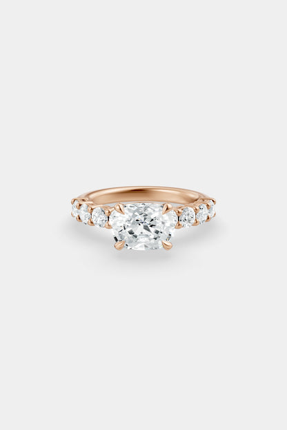East West Diamond Solitaire Ring | 0.10ct Diamond Half Eternity Band